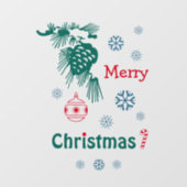 グリーンレッドブルーメリークリスマス ウィンドウサイン (シート)