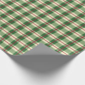 グリーンレッドプレイドクリスマスチェックプレイドギフトラッピング ラッピングペーパー (角)