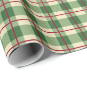 グリーンレッドプレイドクリスマスチェックプレイドギフトラッピング ラッピングペーパー (ロールコーナー)