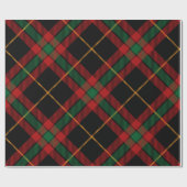 グリーンレッドプレイドパターンクリスマスラッピング紙 ラッピングペーパー (フラット)