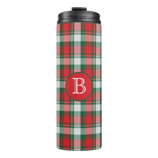 グリーンレッドプレイドモノグラム タンブラー (正面)