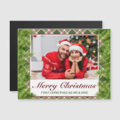 グリーンレッドプレイド&パインフォトメリークリスマス (正面/裏面)