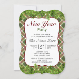 グリーンレッドプレイド&パインブランチニューイヤーパーティー 招待状