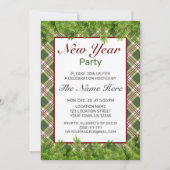 グリーンレッドプレイド&パインブランチニューイヤーパーティー 招待状 (正面)
