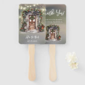 グリーンレッドベリ飾ードアライトサンキュー ハンドファン (正面&裏面)