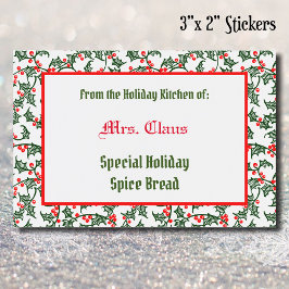 グリーンレッドホリーザホリデーキッチンオブベーキング フードラベル