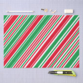 グリーンレッドホワイトストライプデコパージュティッシュペーパー 薄葉紙 (クラフト)