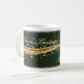 グリーンレッドボウメリークリスマスマグカップ コーヒーマグカップ (正面左)