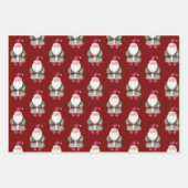 グリーンレッドメリークリスマスサンタ ラッピングペーパーシート (正面)