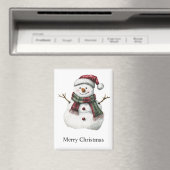 グリーンレッドメリークリスマスツリーズ雪だるま マグネット (インサイチュ (食洗機))