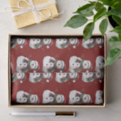 グリーンレッドメリークリスマスツリーズ雪だるま 薄葉紙 (ギフト)