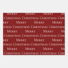 グリーンレッドメリークリスマス引用文 ラッピングペーパーシート