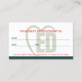 グリーンレッドモダンフォーマルブランディング歯科 名刺 (裏面)