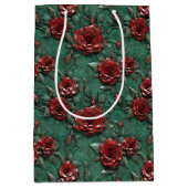 グリーンレッドローゼスフローラ ミディアムペーパーバッグ (正面)