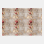 グリーンレッドローゼスフローラ ラッピングペーパーシート (正面3)