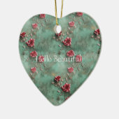 グリーンレッドローゼス セラミックオーナメント (左)