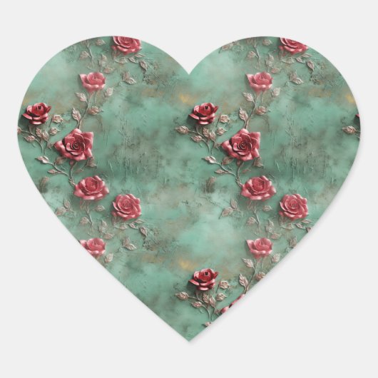 グリーンレッドローゼス ハートシール (正面)