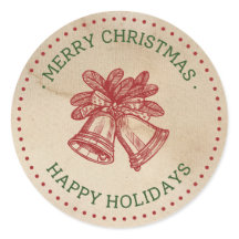 グリーンレッドヴィンテージジンルベルクリスマスラベル