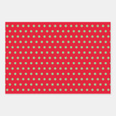 グリーンレッド水玉模様ミニマルシンプル ラッピングペーパーシート (正面3)