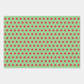 グリーンレッド水玉模様ミニマルシンプル ラッピングペーパーシート (正面)