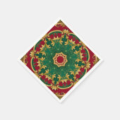 グリーンレッド装飾クリスマスホリデーナプキン スタンダードカクテルナプキン (角)