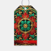 グリーンレッド装飾ホリデーギフトラベル ギフトタグ (正面)