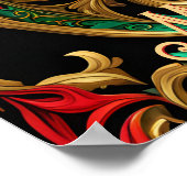 グリーンレッド装飾ホリデーポスター ポスター (角)