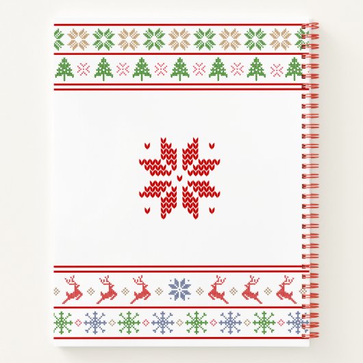 グリーンレッド醜いクリスマスセーターレシピクックブック ノートブック (裏面)