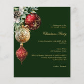 グリーンレッド金ゴールドビジネスクリスマスパーティの招待状 (正面)