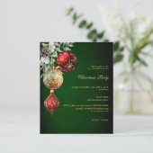 グリーンレッド金ゴールドボーブルクリスマスパーティの招待状 (スタンド正面)