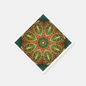 グリーンレッド金ゴールド装飾クリスマスホリデーナプキン スタンダードカクテルナプキン (角)