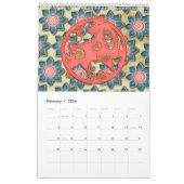 グリーンレッド金ゴールド12中国の〔占星術の〕十二宮図シンボルや象徴新年 カレンダー (2月 2026)