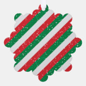 グリーンレッド&ホワイトシンプルクリスマス オーナメントカード (裏面)