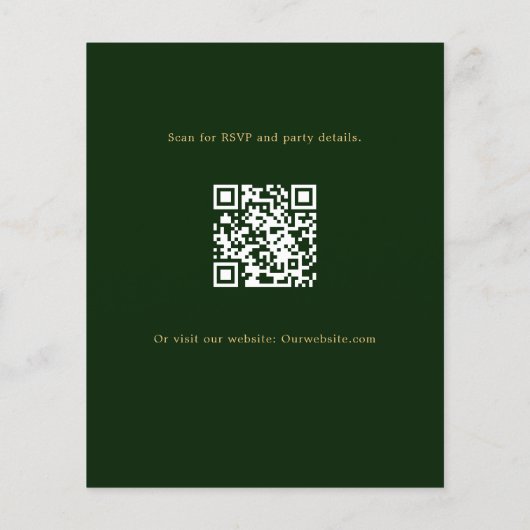 グリーンレッドQRビジネスクリスマスパーティの招待状 (裏面)