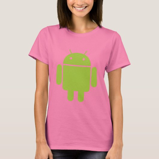 グリーンレディースプティアンドロイドTシャツ Tシャツ (正面)