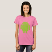 グリーンレディースプティアンドロイドTシャツ Tシャツ (正面フル)