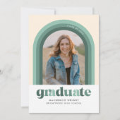 グリーンレトロアーチ卒業発表 招待状 (正面)