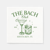 グリーンレトロカクテルバチェロレッテ スタンダードカクテルナプキン (正面)