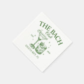 グリーンレトロカクテルバチェロレッテ スタンダードカクテルナプキン (角)