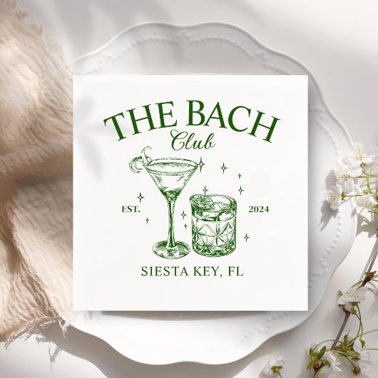 グリーンレトロカクテルバチェロレッテ スタンダードカクテルナプキン