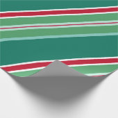 グリーンレトロキャンディストライプのクリスマスラッピング紙 ラッピングペーパー (角)