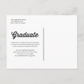 グリーンレトロスクリプトクラス2023写真卒業 案内ポストカード (裏面)