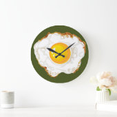グリーンレトロスタイル卵焼きフードキッチンデコ ラージ壁時計 (ホーム)