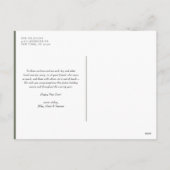 グリーンレトロタイポグラフィハッピーホリデーズツーフォト シーズンポストカード (裏面)