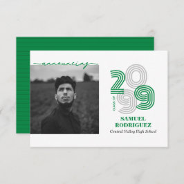 グリーンレトロビッグナンバークラス写真 招待状