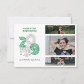 グリーンレトロビッグナンバーズ3-Photo卒業 招待状 (正面)