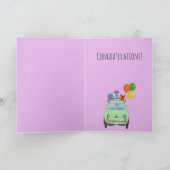 グリーンレトロフィアット500誕生日カード カード (内部)