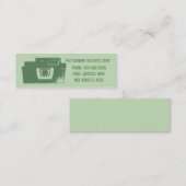 グリーンレトロフィルムカメラ名刺 スキニー名刺 (正面/裏面)