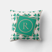 グリーンレトロフローラモノグラム クッション (裏面)