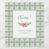 グリーンレトロホリデ結婚ーズ ワインラベル (シングルラベル)